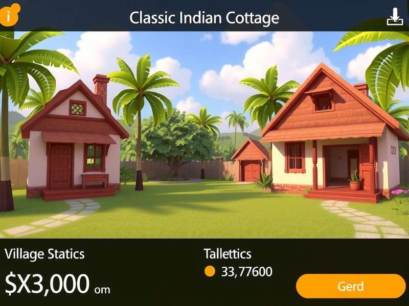 Classic Indian Cottage game screenshot showing village scene